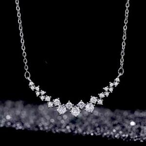 925 Sterling Silver 1 Carat Diamond Pendant Necklace